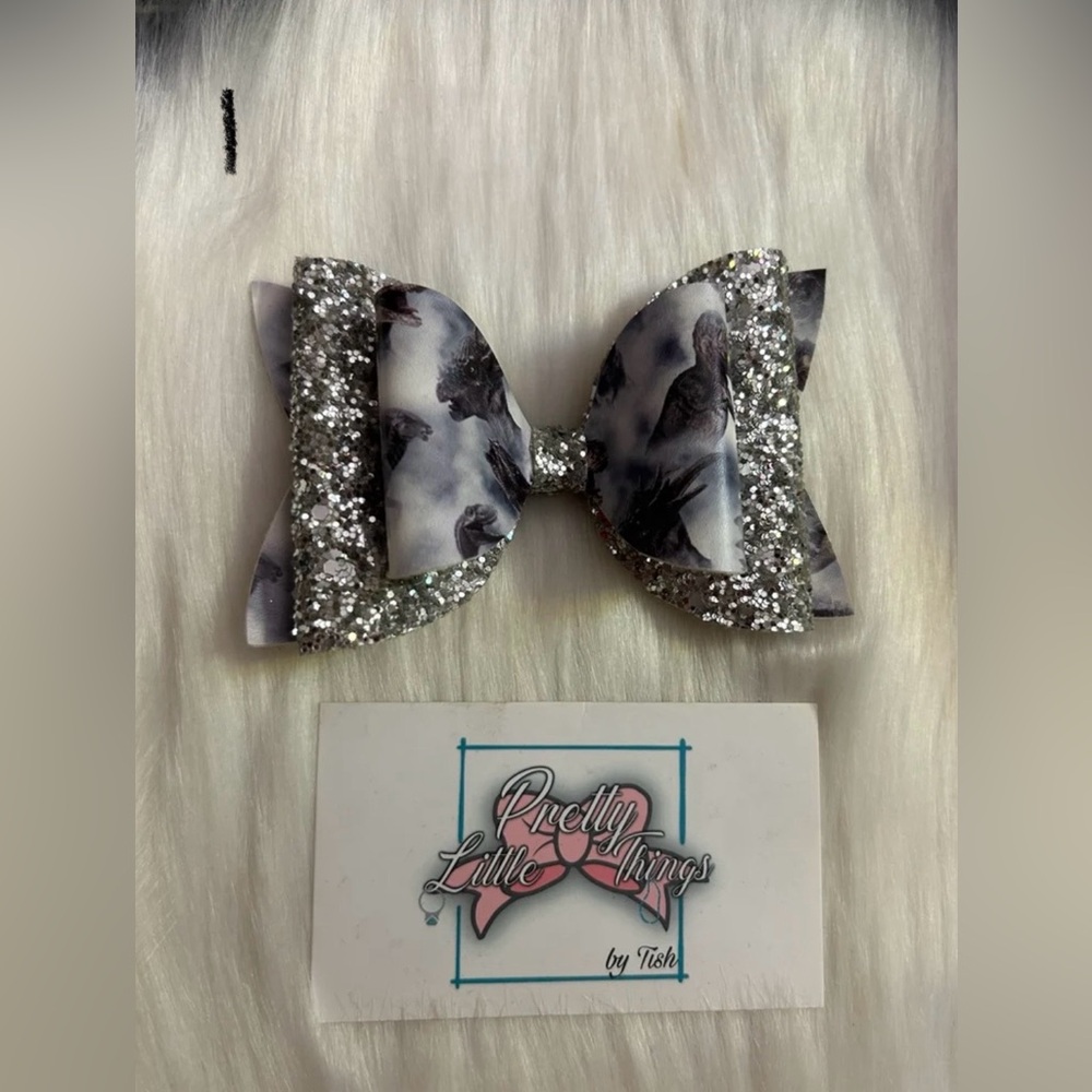 Handmade faux leather hair bow